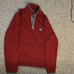 L.L. Bean Men's Pull Over Sweater in Maroon and Gray